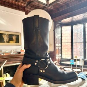 Frye Tall Leather Harness Biker Boots 8.5W